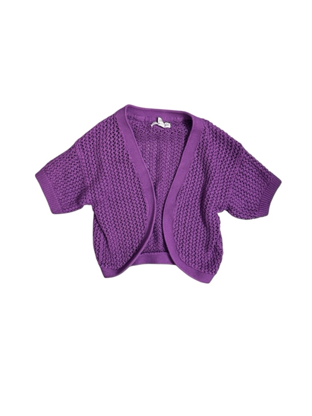Purple Open-Front Knit Shrug